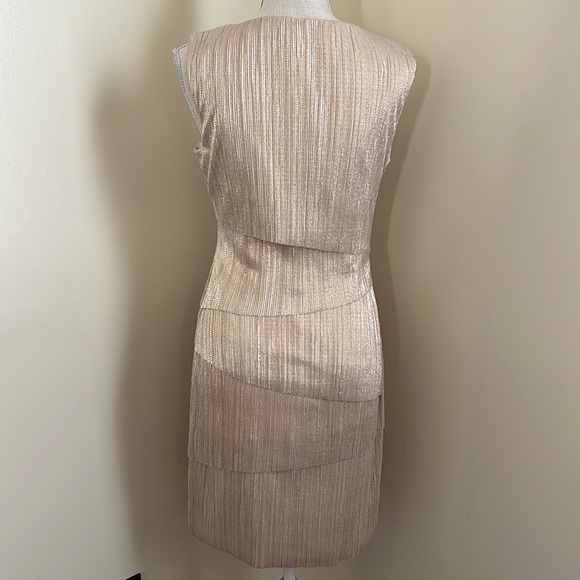 Alex Marie Elegant Gold Sleeveless Dress - Picture 11 of 15